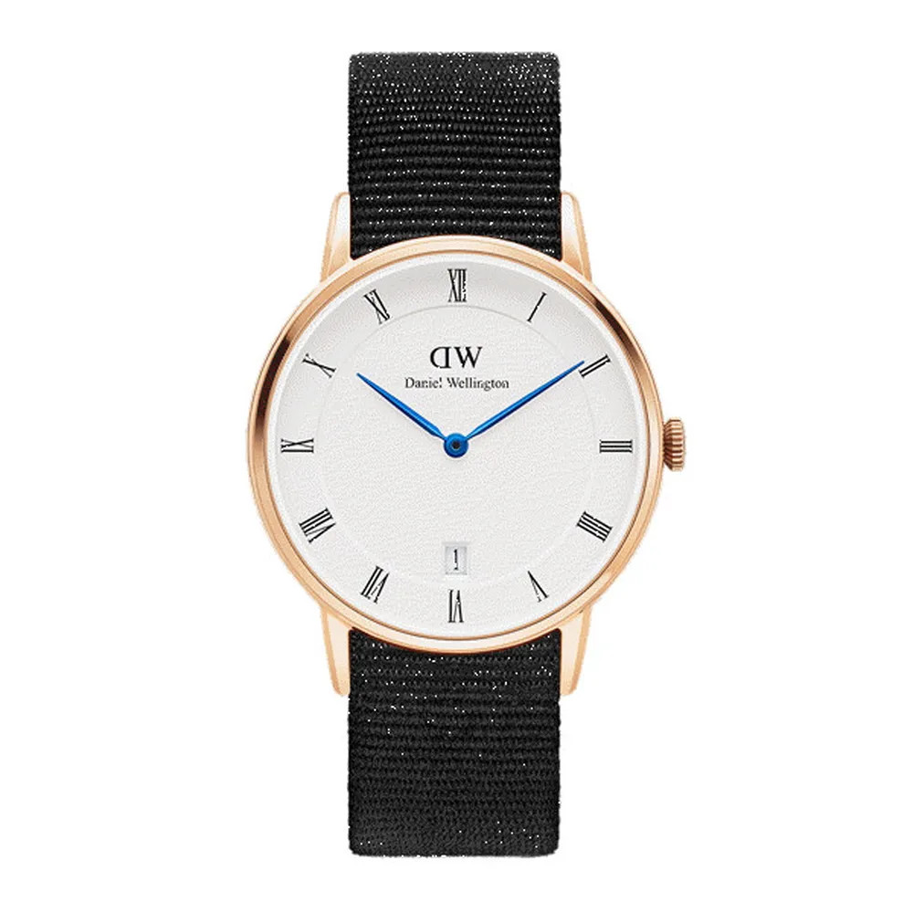 Đồng hồ DW nam DW00100261 với vỏ bạc và kim xanh ấn tượng