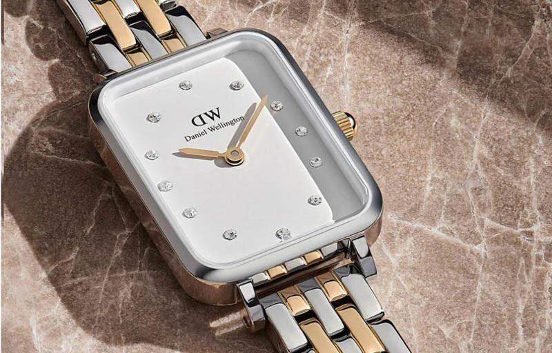 Daniel Wellington Quadro &amp; Petite 5-Link, đồng hồ DW bán chạy có dây 5 mắt và mặt số khảm đá pha lê