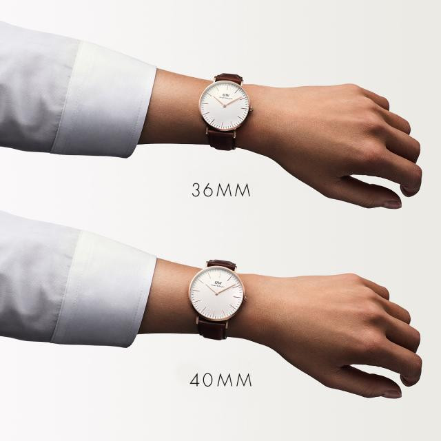 Chi tiết dây da St Mawes cao cấp và khóa cài của đồng hồ Daniel Wellington DW00100006-0106DW