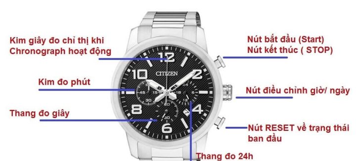 Hướng dẫn sử dụng đồng hồ Citizen 6 kim Chronograph: Toàn tập từ A-Z