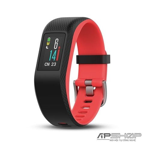 Đồng hồ thông minh Garmin Vivosport màu đen trên cổ tay người dùng