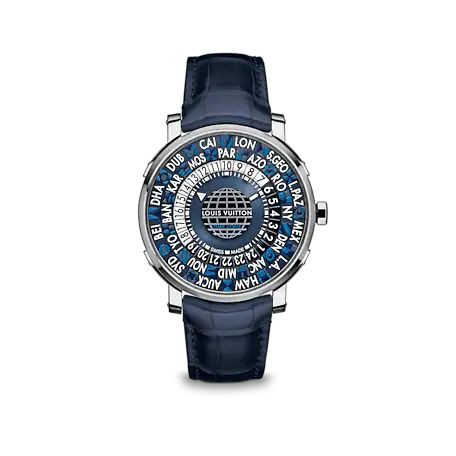 Hình ảnh chi tiết bộ máy cơ bên trong của một chiếc đồng hồ Louis Vuitton, thể hiện sự phức tạp và công nghệ chế tác.