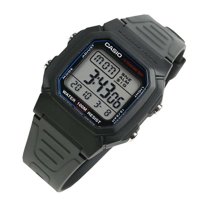 Mẫu đồng hồ điện tử Casio W-800H đơn giản, bền bỉ, pin 10 năm cho trẻ em.