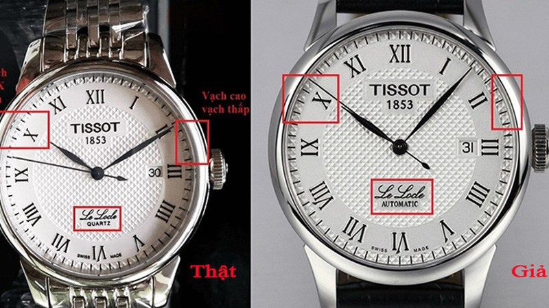 Đồng hồ Tissot thật có mặt số rõ ràng, chi tiết sắc nét