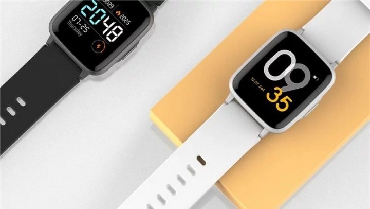 Đồng hồ thông minh Xiaomi Haylou LS01 hiển thị giờ và thông số sức khỏe
