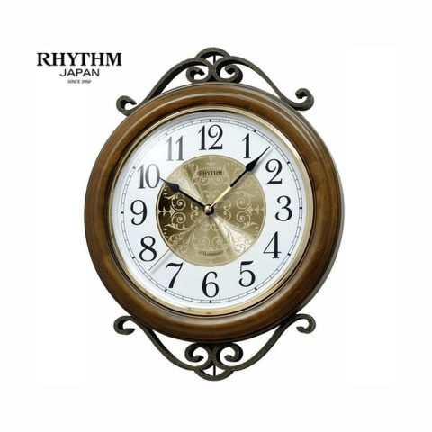 Mẫu đồng hồ treo tường đẹp bằng gỗ cổ điển từ Rhythm