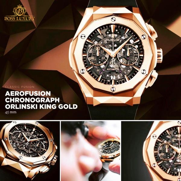 Đồng hồ Hublot Classic Fusion Aerofusion Orlinski King Gold 45mm, mẫu đồng hồ Hublot cơ chính hãng sang trọng