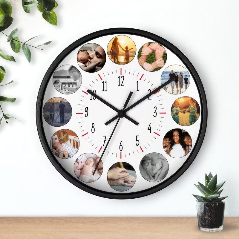 Đồng hồ treo tường đơn giản với kim chỉ giờ hiện đại