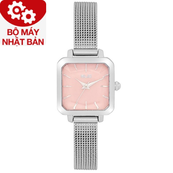 Đồng hồ nữ Elio ES002-01 mặt nhỏ dây kim loại bạc sang trọng