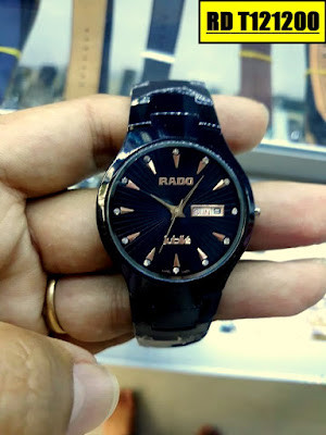 Đồng hồ Rado nam màu đen T121200, thiết kế sang trọng với mặt số đen tuyền