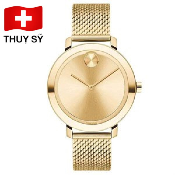 Đồng hồ Movado nữ 34mm màu vàng thời trang, lựa chọn tốt giá rẻ cho vẻ đẹp năng động.
