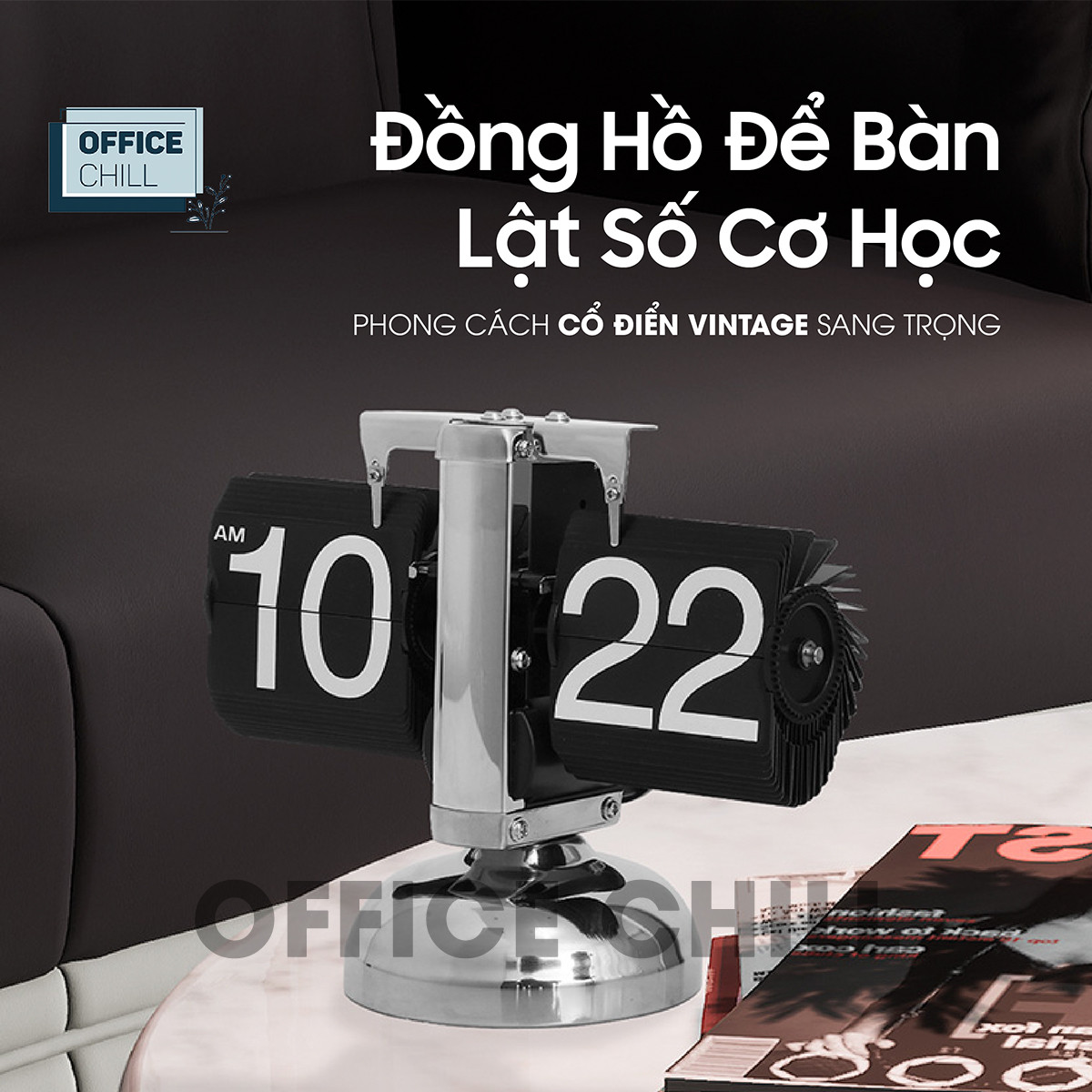 Đồng hồ lật số cơ học phong cách cổ điển