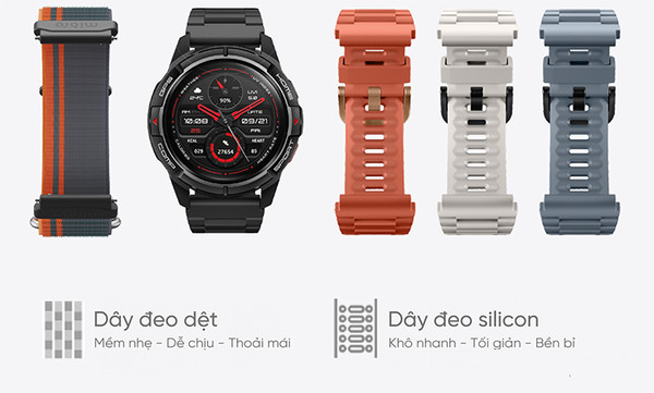 Dây đeo đa dạng màu sắc và chất liệu cao cấp của Mibro Watch GS Active
