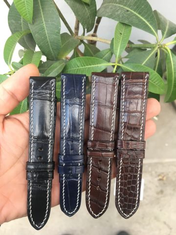 Dây đồng hồ da cá sấu thật