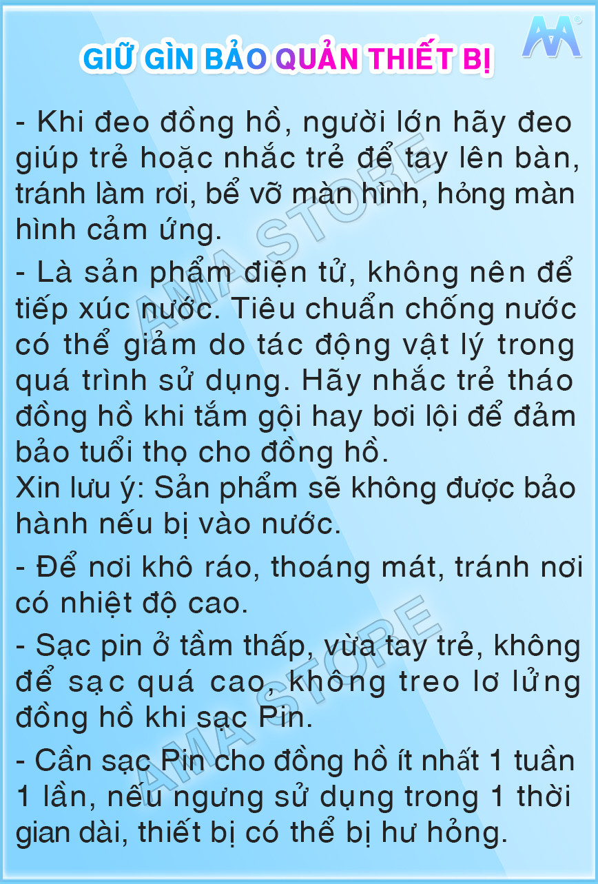 Bao bì niêm phong của đồng hồ thông minh AMA Q12, đảm bảo chất lượng và độ bền chống nước