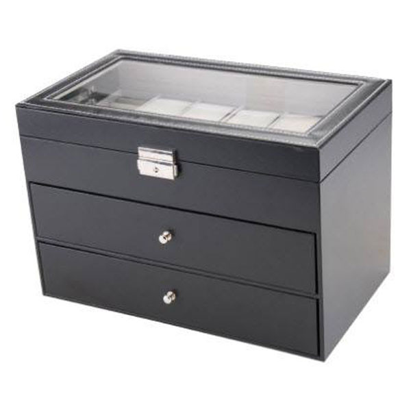 Hình ảnh chi tiết ngăn đựng đồng hồ của hộp đựng trang sức đồng hồ, với các gối đệm mềm mại
