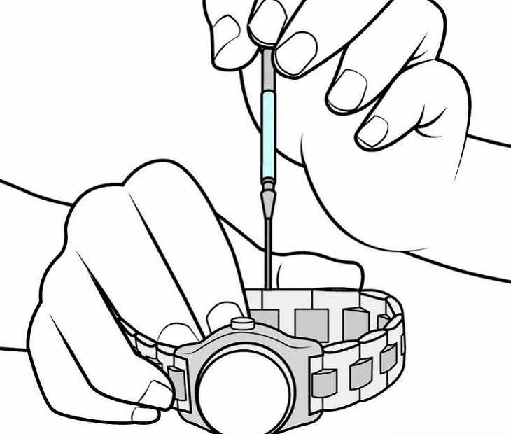 Tháo rời mắt dây đồng hồ sau khi đã gỡ ốc vít
