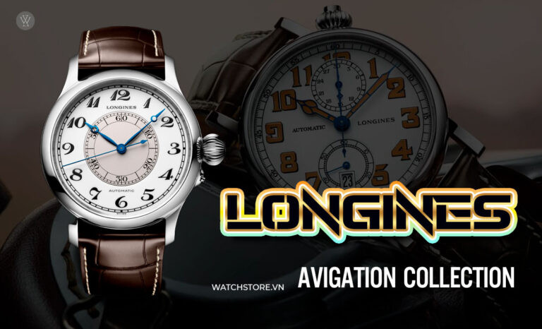Một chiếc đồng hồ Longines dành cho phi công với mặt số lớn, cọc số rõ ràng và khả năng chống từ tính, minh họa cho dòng Avigation Collection.