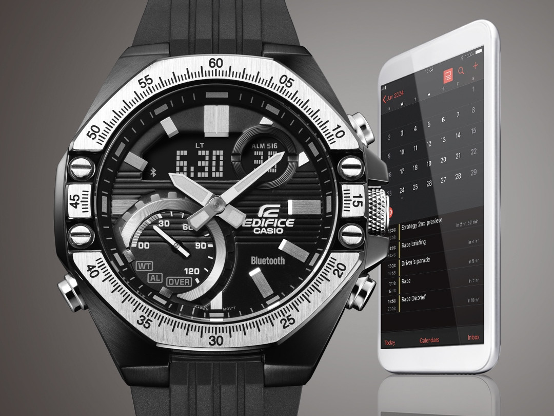 Casio Edifice ECB-10TP-1A với mặt kính Sapphire và kết nối Bluetooth