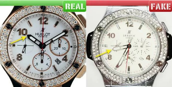 So sánh chi tiết kim, ốc và chữ SWISS MADE giúp phân biệt đồng hồ Hublot thật giả