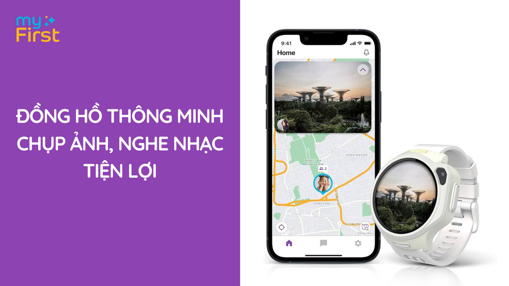 Chụp ảnh và nghe nhạc tiện lợi trên đồng hồ thông minh trẻ em.