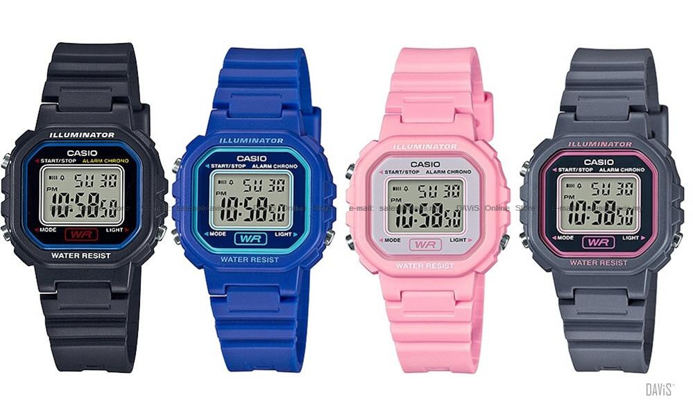 Các mẫu đồng hồ điện tử Casio dây nhựa/cao su dành cho nữ năng động.
