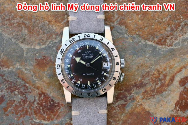 Đồng hồ lính thủy đánh bộ Mỹ Glycine Airman Special với mặt số 24 giờ