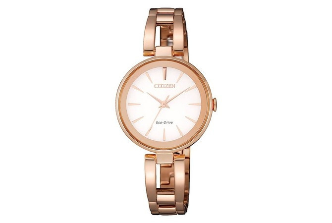 Đồng hồ nữ Citizen EM0639-81A kiểu lắc tay, màu vàng hồng đơn giản nhưng cuốn hút