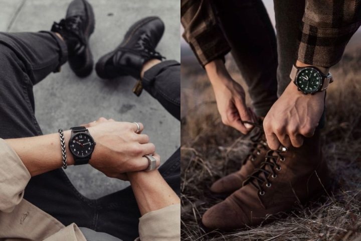 Đồng bộ màu dây đồng hồ với giày và thắt lưng để phối quần áo nam tinh tế.