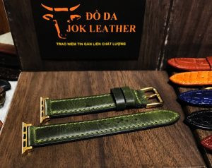 Bộ sưu tập dây đồng hồ da màu xanh rêu