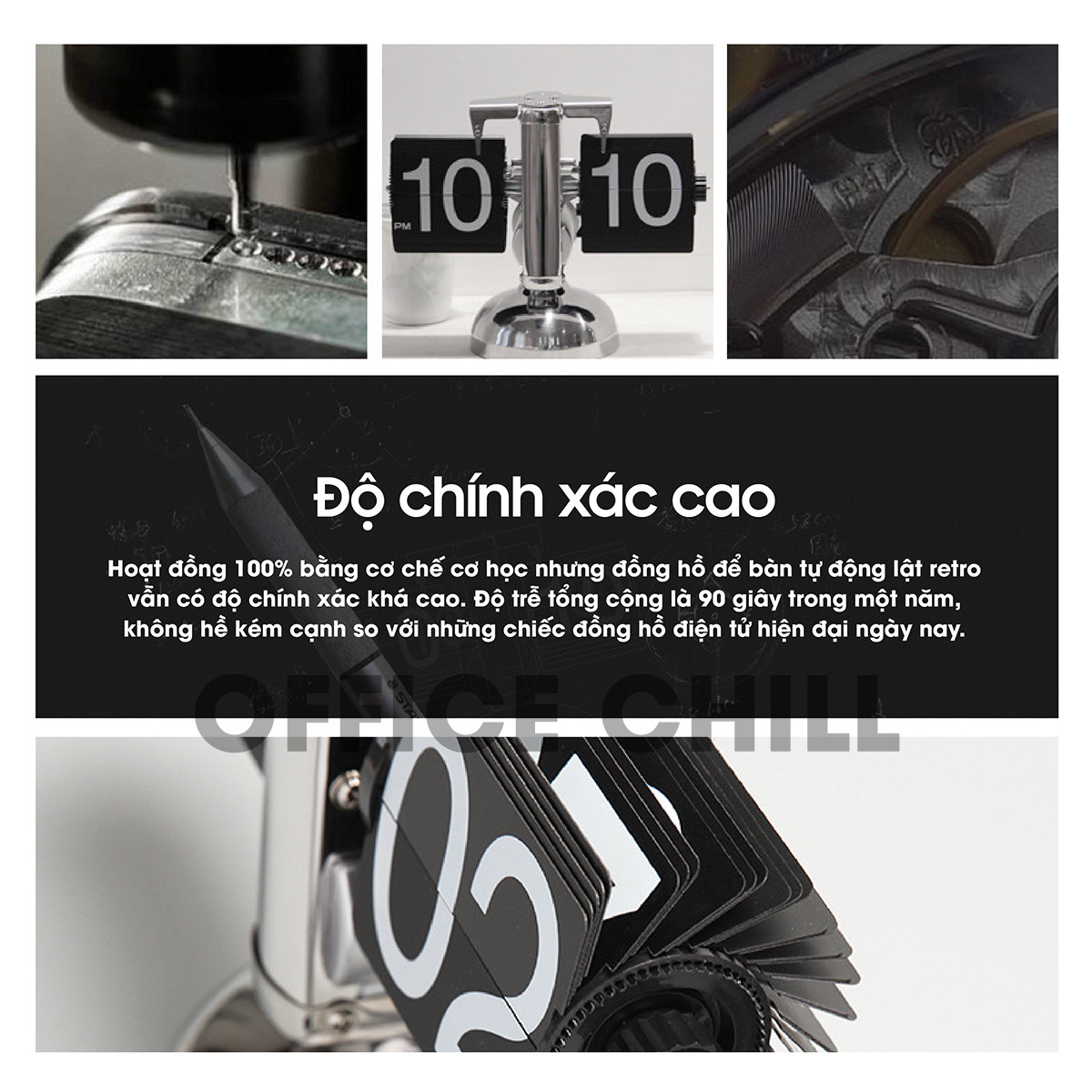 Đồng hồ lật số cơ học cho không gian làm việc
