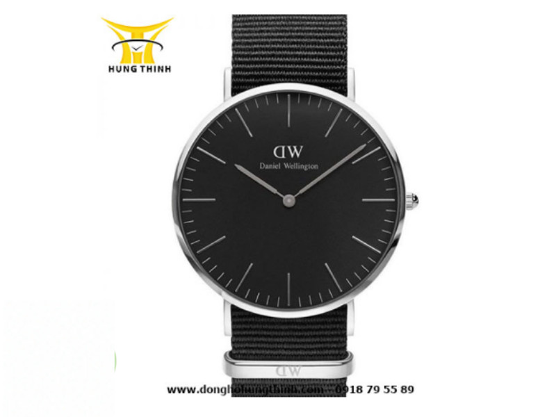 Đồng hồ DW nam dây vải tông đen chủ đạo phong cách hiện đại