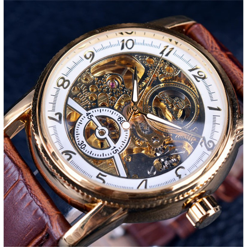 Bộ máy đồng hồ cơ Forsining đang hoạt động mượt mà qua thiết kế Skeleton