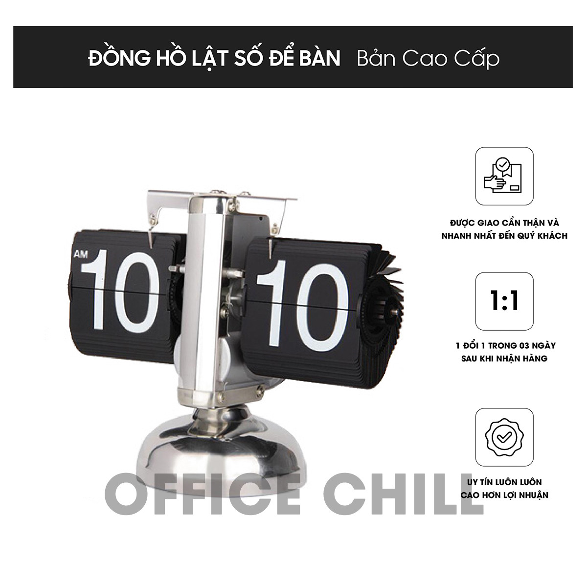 Chi tiết đồng hồ lật số cơ học trên bàn làm việc