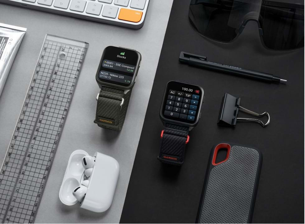 Các tùy chọn màu sắc đen và xanh rêu của đồng hồ thông minh siêu mỏng Garmin Venu X1