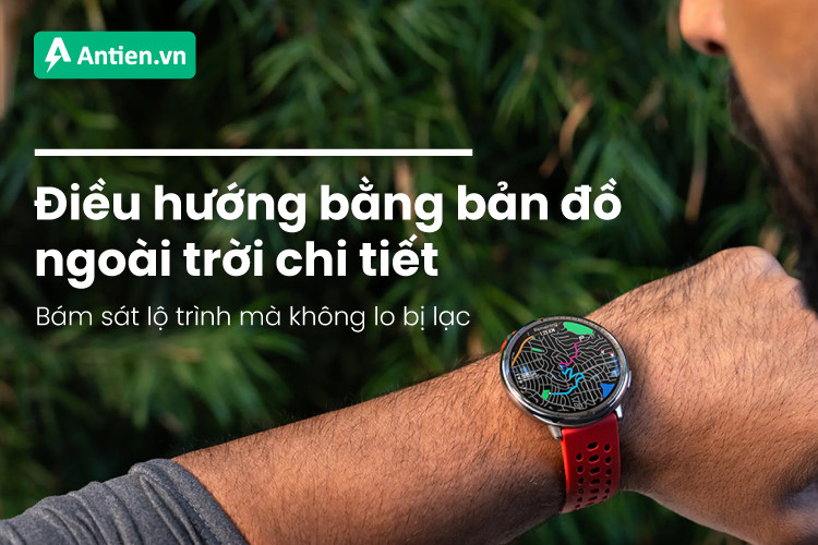 Chức năng bản đồ ngoại tuyến trên đồng hồ thông minh Active 2 giúp định vị chính xác lộ trình