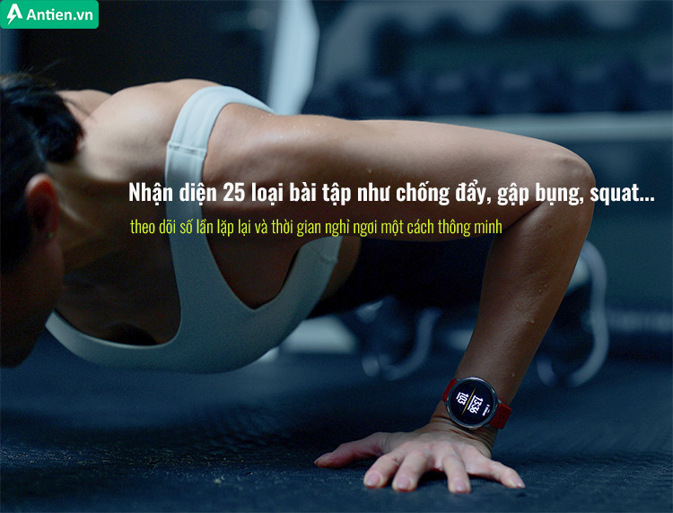 Amazfit Active 2 nhận diện và theo dõi số lần lặp lại bài tập sức mạnh giúp người dùng tối ưu hiệu quả