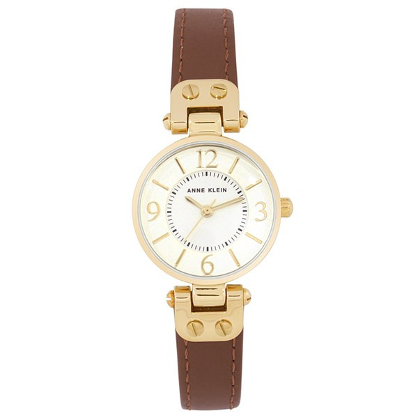Mẫu đồng hồ Anne Klein mặt tròn 10/9442CHHY với vỏ hợp kim sáng bóng và mặt kính khoáng bền đẹp.