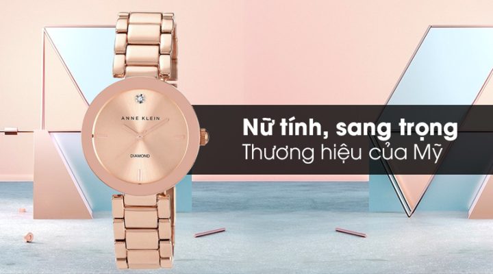 Hình ảnh tổng thể đồng hồ Anne Klein AK/1362RGRG với thiết kế nữ tính và sắc vàng hồng sang trọng