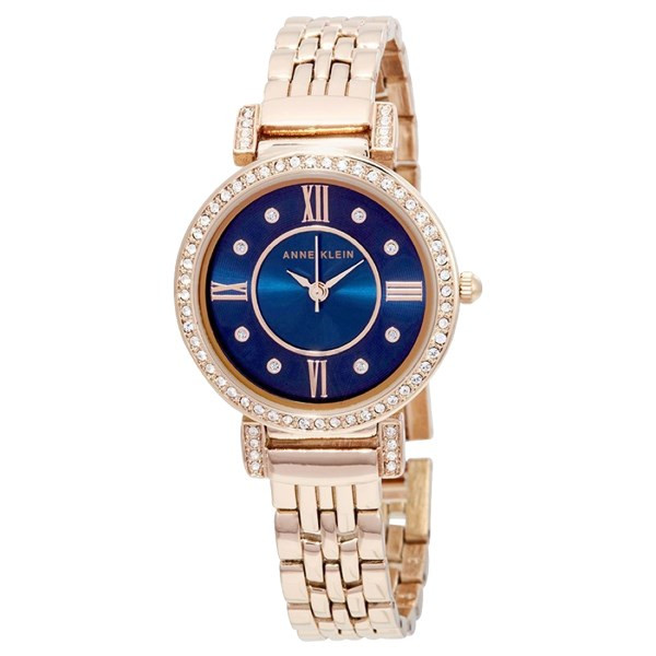 Mẫu đồng hồ Anne Klein AK/2928NVRG mặt xanh với viền vàng hồng tinh tế