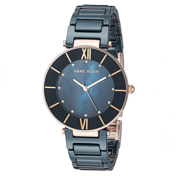 Đồng hồ Anne Klein AK/3266NVRG mặt xanh dương dây ceramic cao cấp