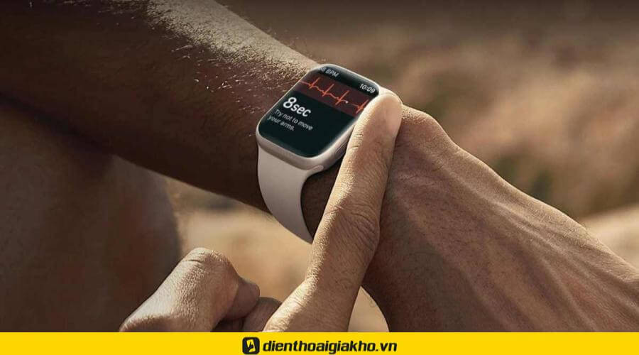 Đồng hồ thông minh Apple Watch hiển thị tính năng đo nhịp tim