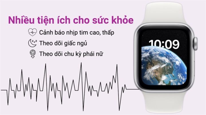 Đồng hồ thông minh Apple Watch SE 2022 GPS 44mm trên cổ tay