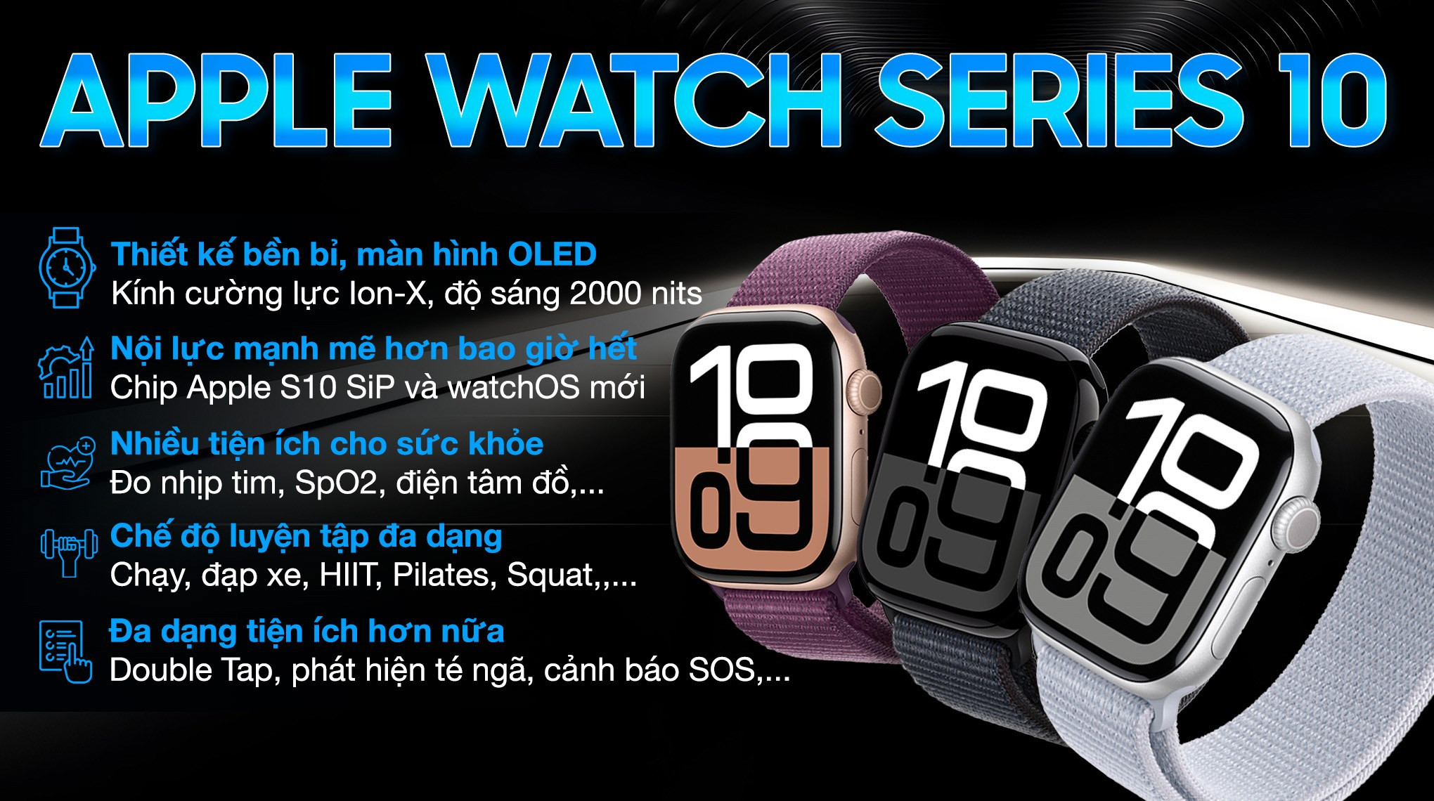 Thanh toán không chạm tiện lợi với Apple Pay trên Apple Watch Series 10 khi sử dụng đồng hồ thông minh có NFC.