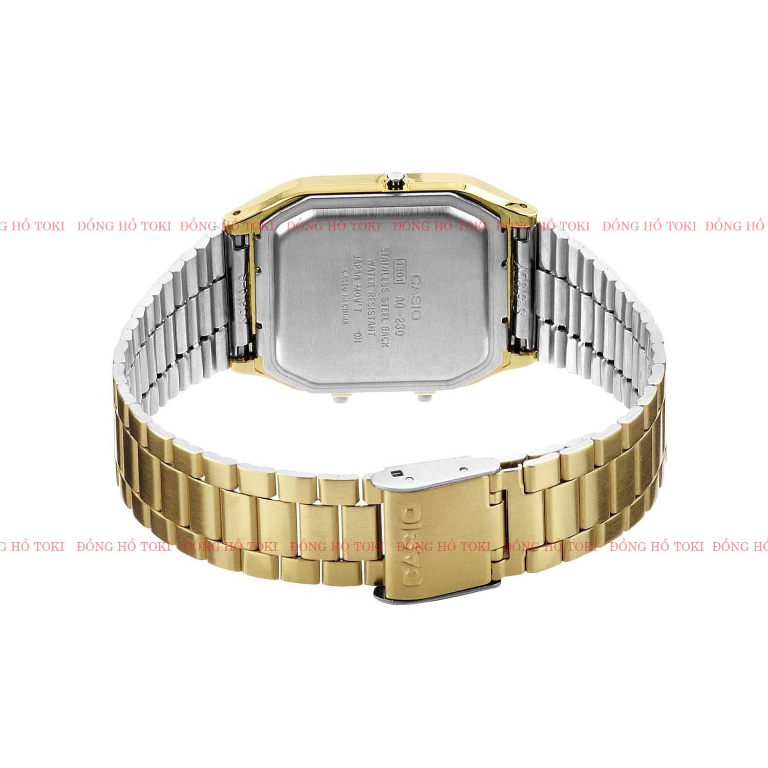 Góc nghiêng của đồng hồ Casio AQ-230GA-9D, thể hiện độ dày 7mm