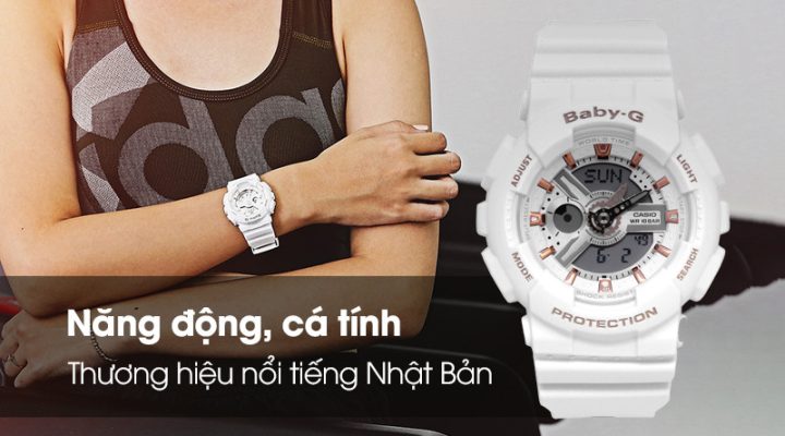 Đồng hồ Baby G nữ giá rẻ BA-110GA-7A1DR thiết kế thời trang, cá tính