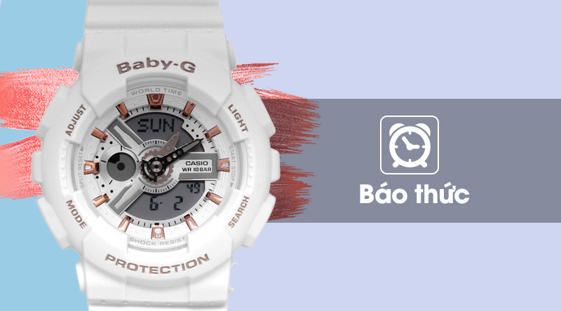 Thiết lập báo thức trên đồng hồ Baby G nữ giá rẻ