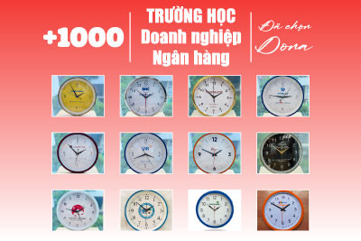 Đồng hồ treo tường in logo thương hiệu theo yêu cầu