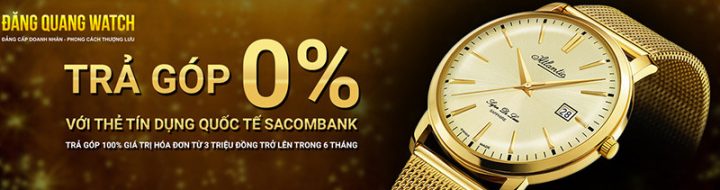 Banner chương trình mua đồng hồ trả góp lãi suất 0% tại Đăng Quang Watch