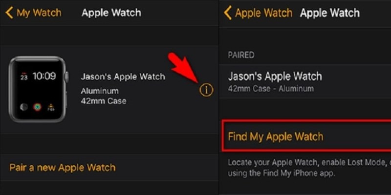 Truy cập tính năng Find My Apple Watch trong ứng dụng Watch